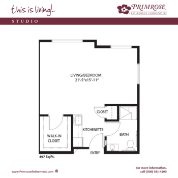 Floorplan of Primrose Retirement Community of Grand Island, Assisted Living, Grand Island, NE 1