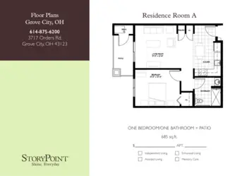 Floorplan of StoryPoint Grove City, Assisted Living, Grove City, OH 1
