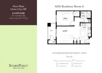 Floorplan of StoryPoint Grove City, Assisted Living, Grove City, OH 3