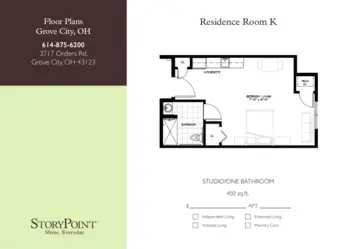 Floorplan of StoryPoint Grove City, Assisted Living, Grove City, OH 9