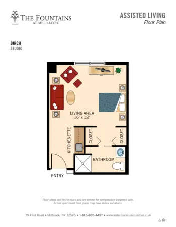 Floorplan of The Fountains at Millbrook, Assisted Living, Millbrook, NY 1