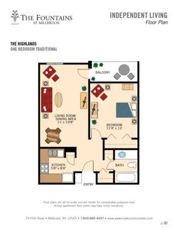 Floorplan of The Fountains at Millbrook, Assisted Living, Millbrook, NY 10
