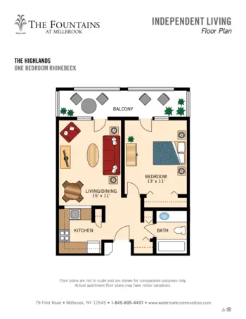 Floorplan of The Fountains at Millbrook, Assisted Living, Millbrook, NY 11