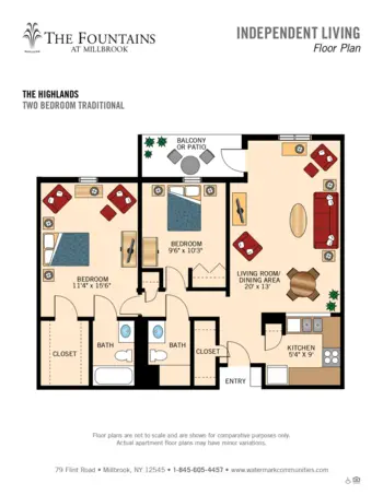 Floorplan of The Fountains at Millbrook, Assisted Living, Millbrook, NY 12