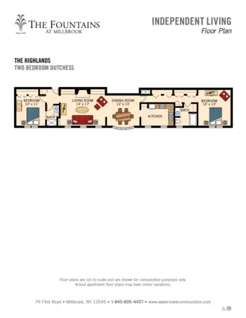 Floorplan of The Fountains at Millbrook, Assisted Living, Millbrook, NY 13
