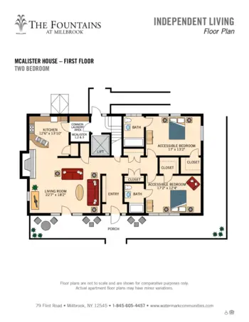 Floorplan of The Fountains at Millbrook, Assisted Living, Millbrook, NY 15