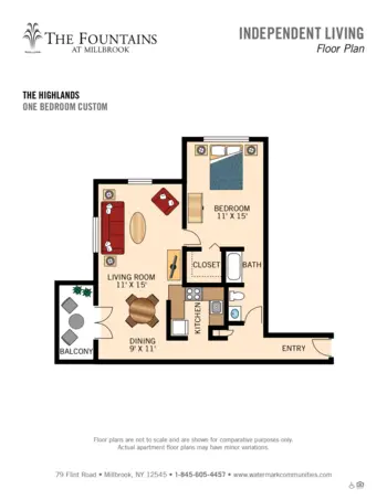 Floorplan of The Fountains at Millbrook, Assisted Living, Millbrook, NY 17