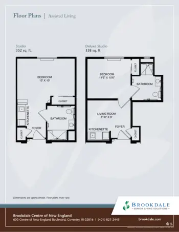 Floorplan of Brookdale Centre of New England, Assisted Living, Memory Care, Coventry, RI 1