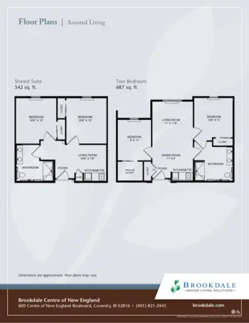 Floorplan of Brookdale Centre of New England, Assisted Living, Memory Care, Coventry, RI 3