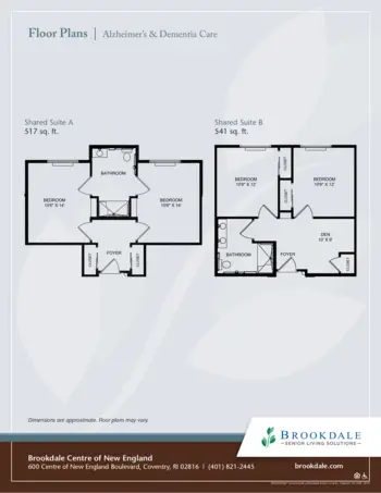 Floorplan of Brookdale Centre of New England, Assisted Living, Memory Care, Coventry, RI 5
