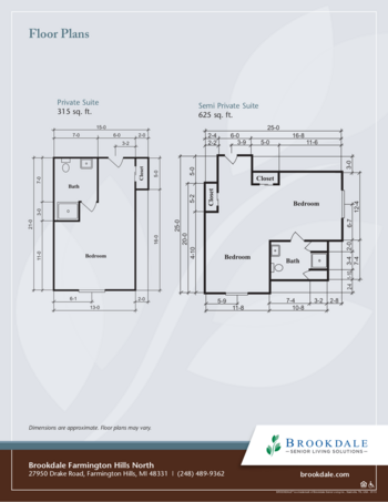 Floorplan of Brookdale Farmington Hills North, Assisted Living, Farmington Hills, MI 1