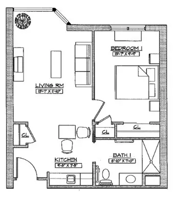 Floorplan of Fountain View at College Road, Assisted Living, Monsey, NY 1