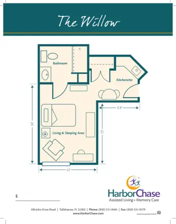 Floorplan of HarborChase of Tallahassee, Assisted Living, Tallahassee, FL 1