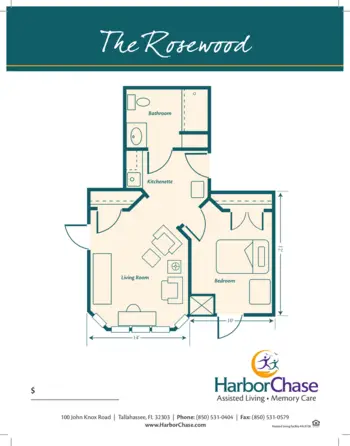 Floorplan of HarborChase of Tallahassee, Assisted Living, Tallahassee, FL 2