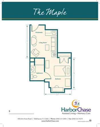 Floorplan of HarborChase of Tallahassee, Assisted Living, Tallahassee, FL 4