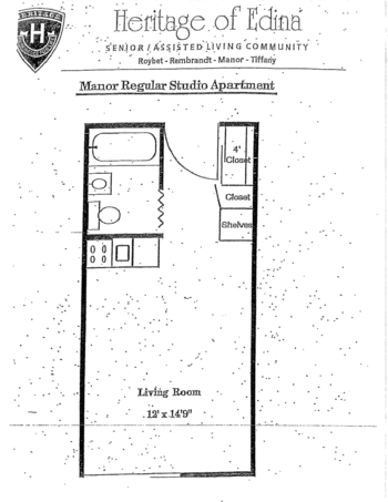 Floorplan of Heritage of Edina, Assisted Living, Edina, MN 1