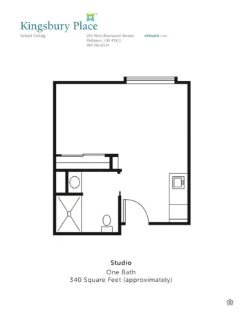 Floorplan of Kingsbury Place, Assisted Living, Defiance, OH 1