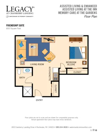 Floorplan of Legacy at Cranberry Landing, Assisted Living, Rochester, NY 3