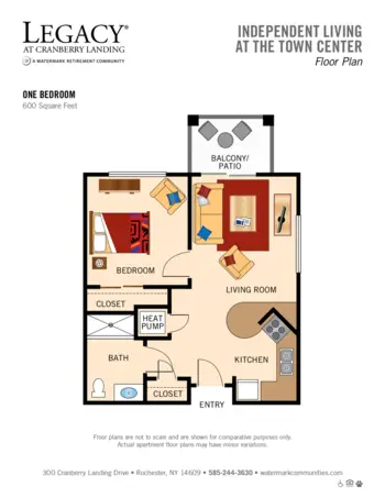 Floorplan of Legacy at Cranberry Landing, Assisted Living, Rochester, NY 4