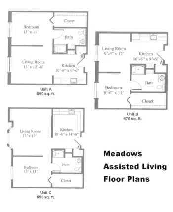 Floorplan of Meadows Senior Living, Assisted Living, Clarion, IA 1