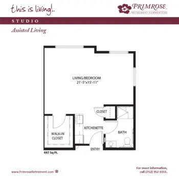 Floorplan of Primrose Retirement Community of Council Bluffs, Assisted Living, Council Bluffs, IA 1