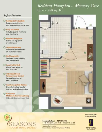 Floorplan of Seasons - Belleair, Assisted Living, Belleair, FL 1