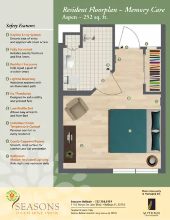 Floorplan of Seasons - Belleair, Assisted Living, Belleair, FL 2