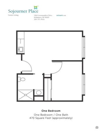 Floorplan of Sojourner Place, Assisted Living, Kalamazoo, MI 2