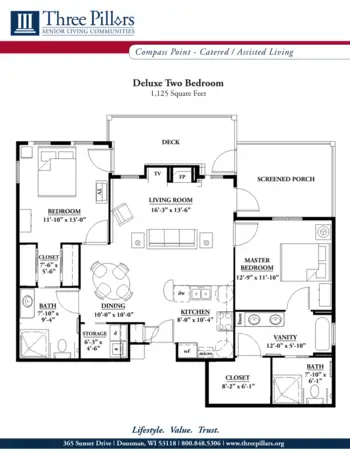 Floorplan of Three Pillars Compass Point Assisted Living, Assisted Living, Dousman, WI 5