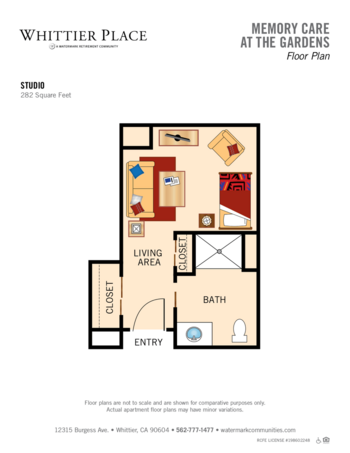 Floorplan of Whittier Place, Assisted Living, Whittier, CA 1