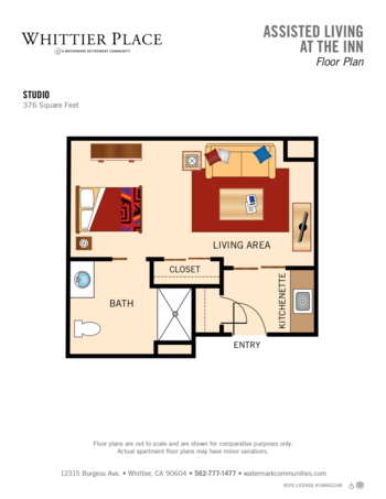 Floorplan of Whittier Place, Assisted Living, Whittier, CA 3