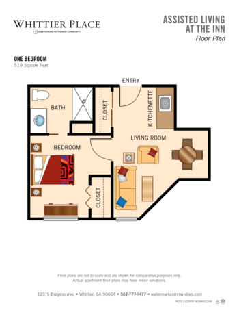 Floorplan of Whittier Place, Assisted Living, Whittier, CA 5