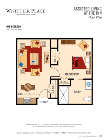 Floorplan of Whittier Place, Assisted Living, Whittier, CA 6