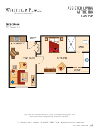 Floorplan of Whittier Place, Assisted Living, Whittier, CA 7