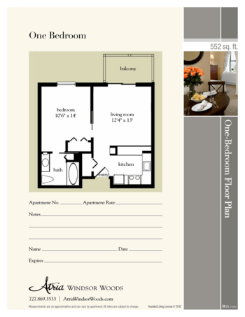 Floorplan of Atria Windsor Woods, Assisted Living, Hudson, FL 2