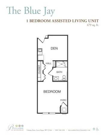 Floorplan of Bellaire at Devonshire, Assisted Living, Scott Depot, WV 1