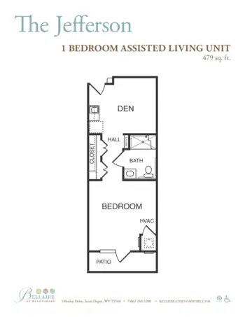 Floorplan of Bellaire at Devonshire, Assisted Living, Scott Depot, WV 6