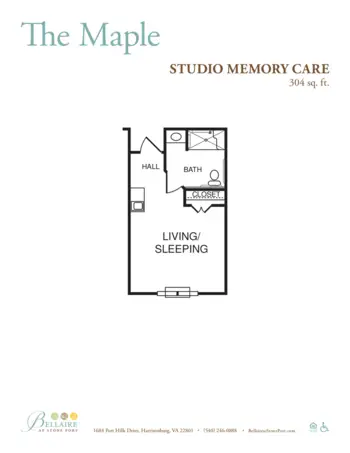 Floorplan of Bellaire at Stone Port, Assisted Living, Memory Care, Harrisonburg, VA 9