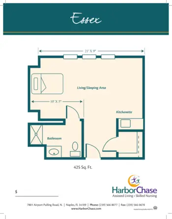 Floorplan of HarborChase of Naples, Assisted Living, Naples, FL 3
