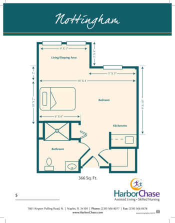 Floorplan of HarborChase of Naples, Assisted Living, Naples, FL 6