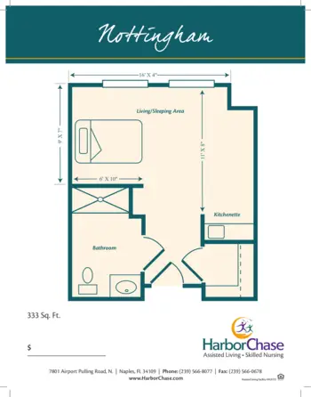 Floorplan of HarborChase of Naples, Assisted Living, Naples, FL 7