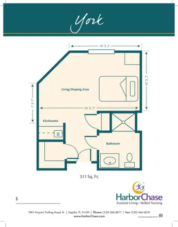 Floorplan of HarborChase of Naples, Assisted Living, Naples, FL 10