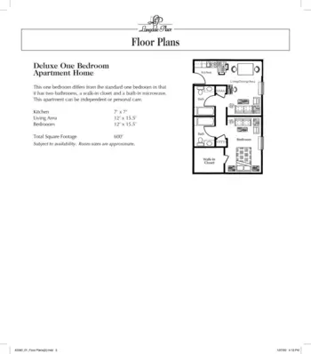 Floorplan of Langdale Place, Assisted Living, Valdosta, GA 5