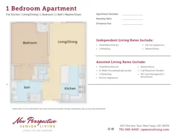 Floorplan of New Perspective West Fargo, Assisted Living, West Fargo, ND 1