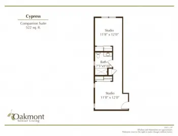 Floorplan of Oakmont of Carmichael, Assisted Living, Carmichael, CA 2