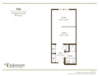 Floorplan of Oakmont of Carmichael, Assisted Living, Carmichael, CA 4