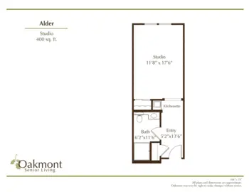 Floorplan of Oakmont of Carmichael, Assisted Living, Carmichael, CA 7