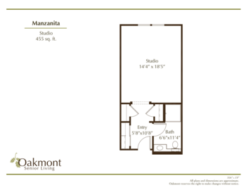 Floorplan of Oakmont of Carmichael, Assisted Living, Carmichael, CA 11