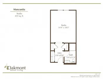 Floorplan of Oakmont of Carmichael, Assisted Living, Carmichael, CA 12