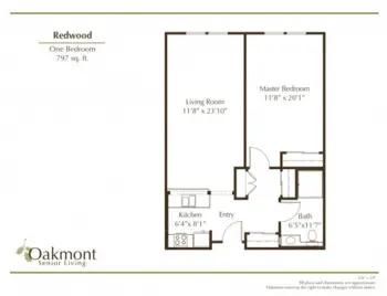 Floorplan of Oakmont of Carmichael, Assisted Living, Carmichael, CA 14